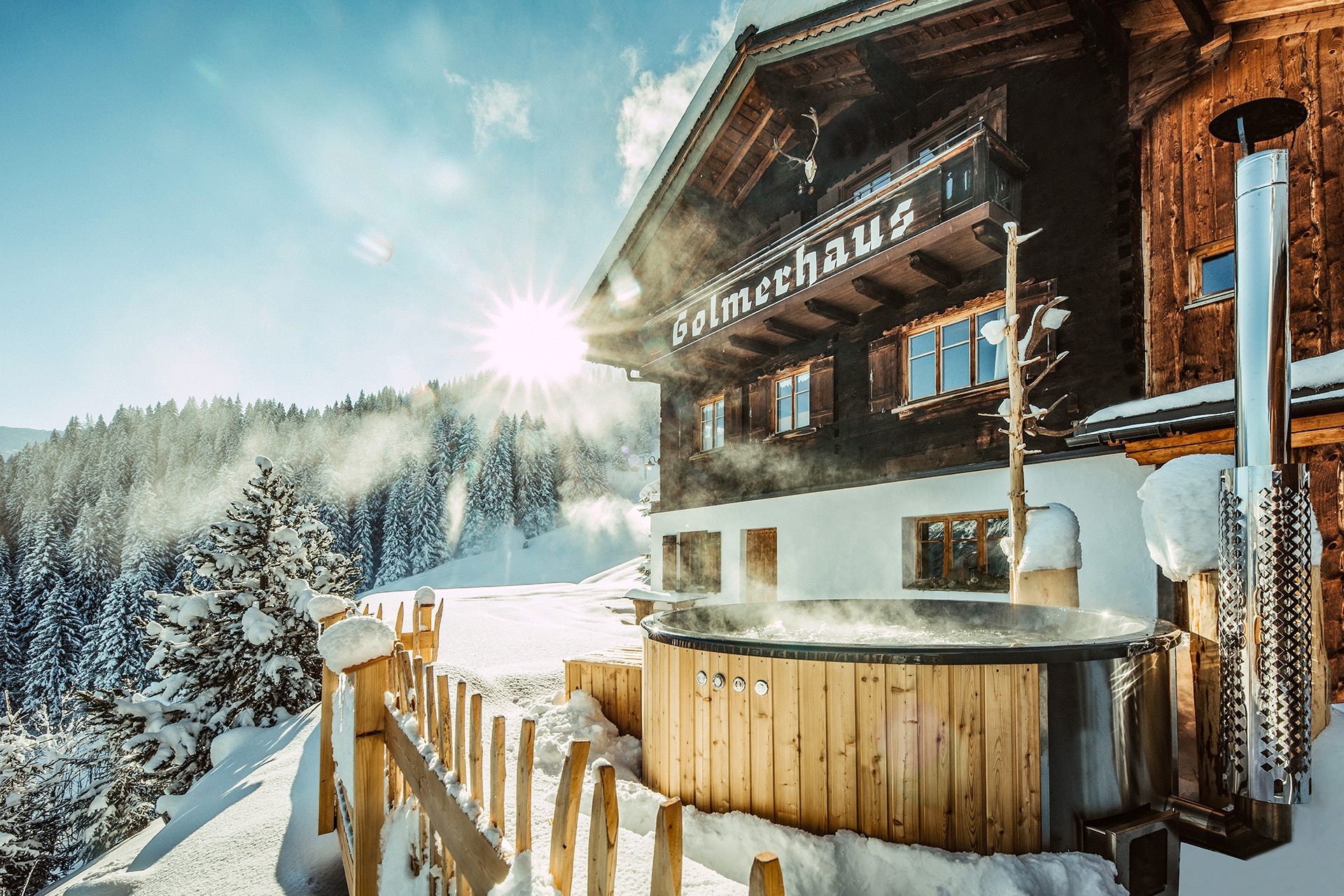 Berghaus Golmerhaus mit Hot Tub direkt an der Skipiste